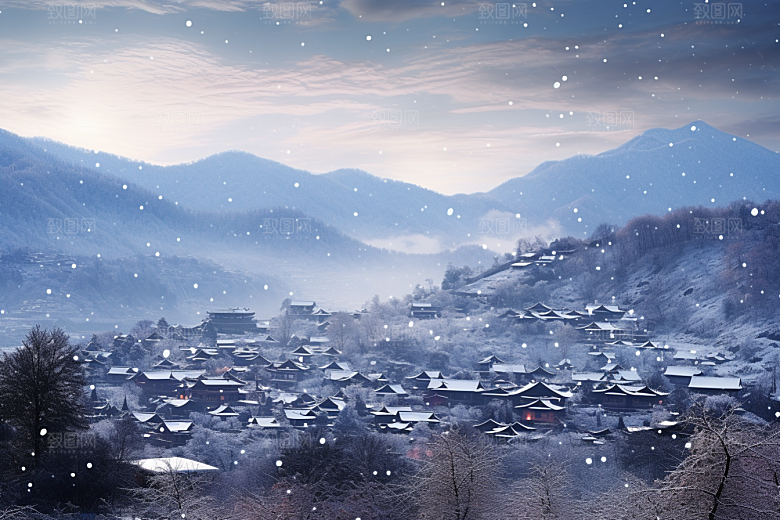 东北雪乡景区北方素材