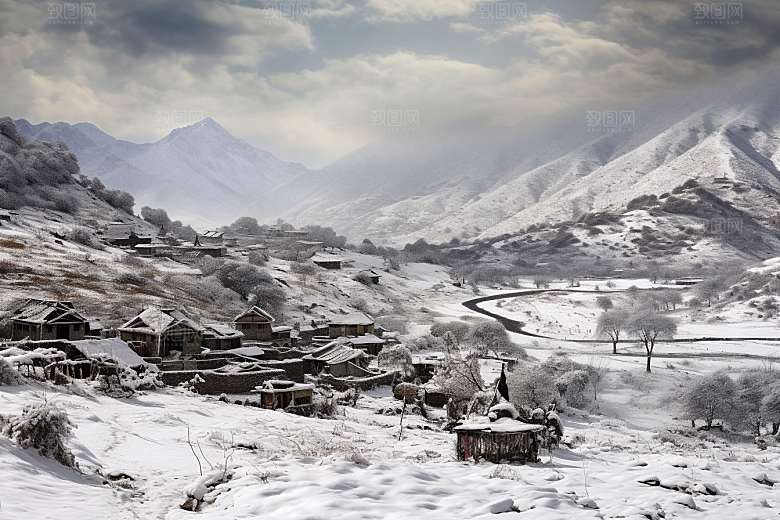 东北雪乡雪景哈尔滨素材