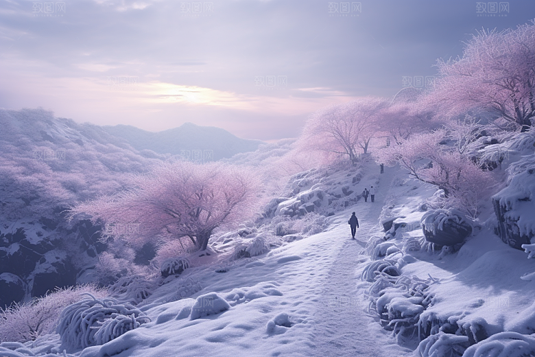 东北雪乡雪景风光素材