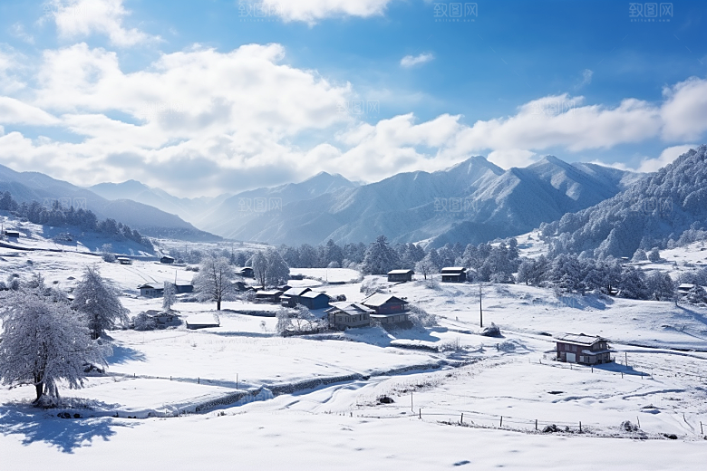 东北雪乡北方大雪素材