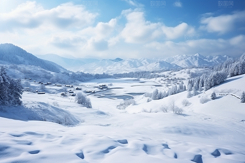 东北雪乡北方风光素材