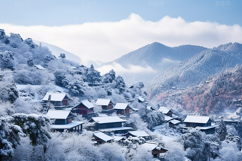 东北雪乡高清北方素材