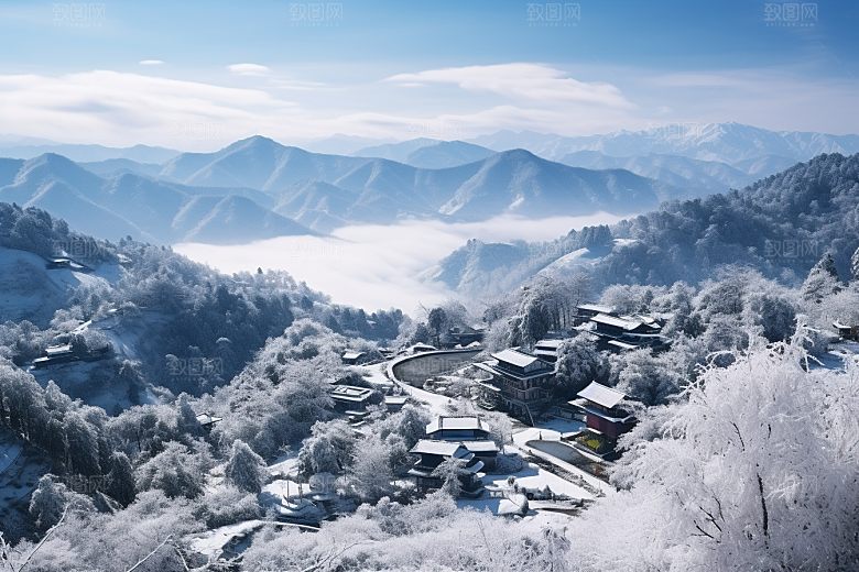 东北雪乡高清景区素材
