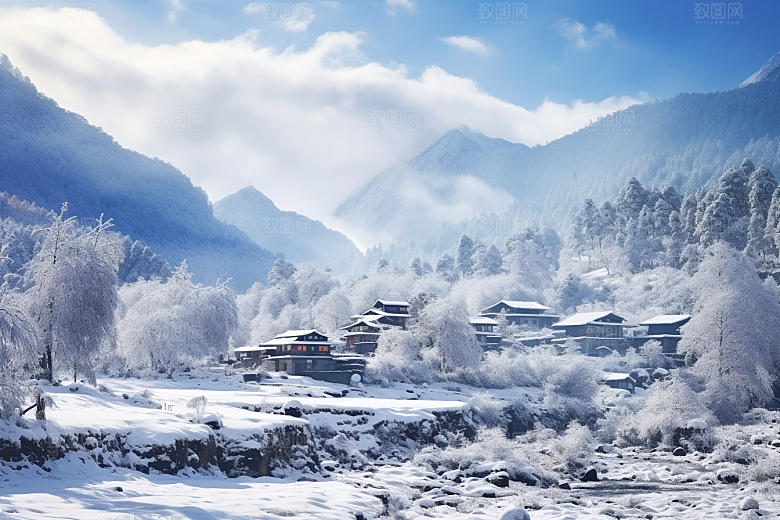 东北雪乡哈尔滨高清素材