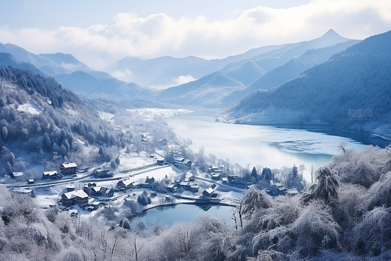 东北雪乡景区高清素材