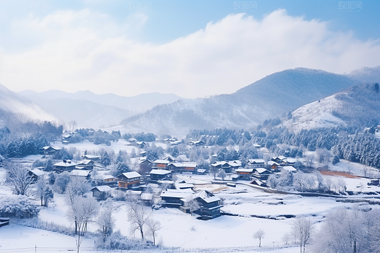 东北雪乡高清景区素材