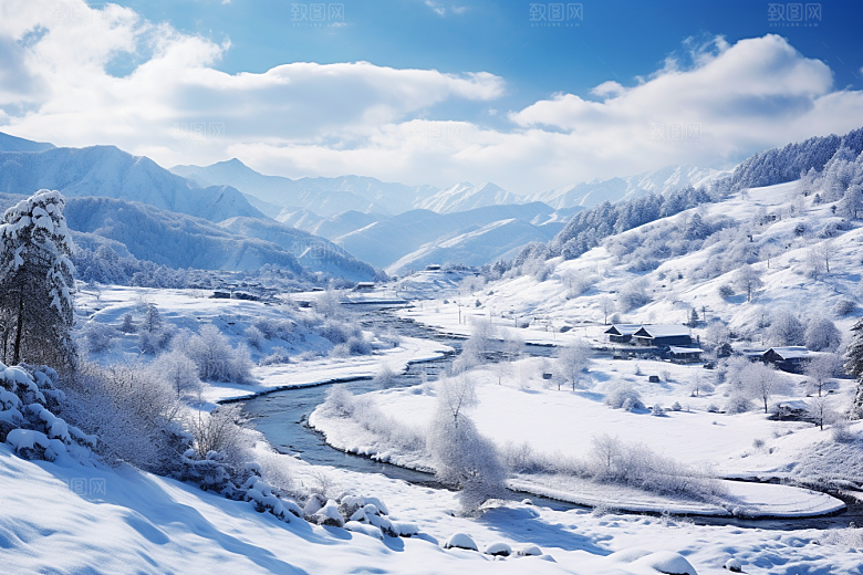 东北雪乡高清景区素材