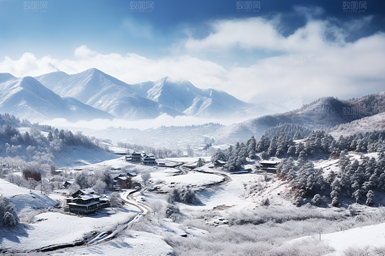东北雪乡高清大雪素材