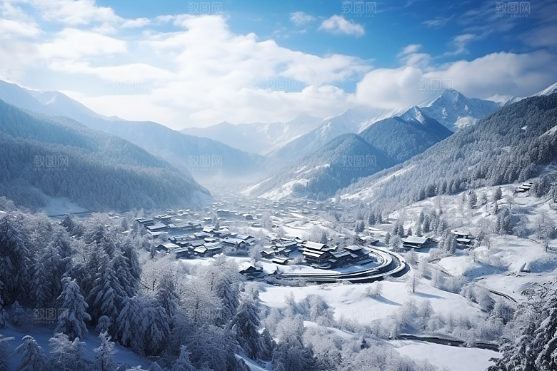 东北雪乡大雪哈尔滨素材