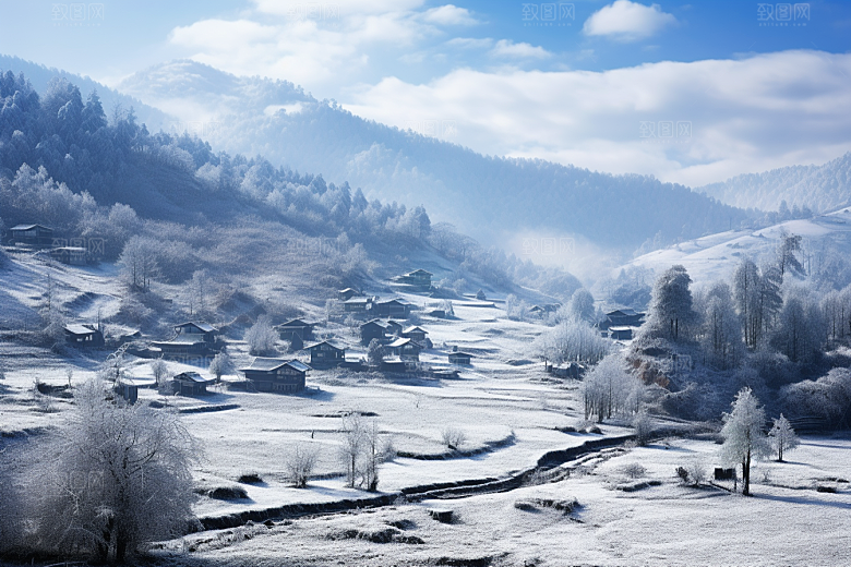 东北雪乡景区哈尔滨素材