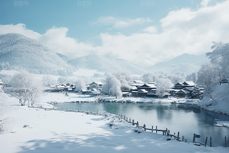 东北雪乡北方雪景素材