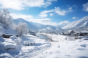 东北雪乡旅游景区素材