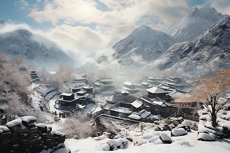 东北雪乡北方景区素材
