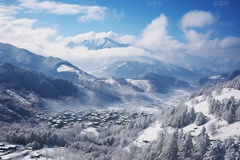 东北雪乡哈尔滨大雪素材
