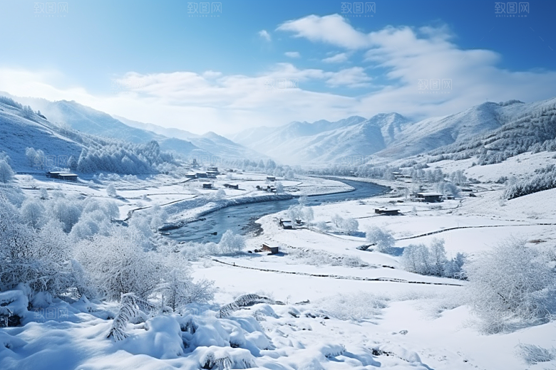 东北雪乡旅游大雪素材