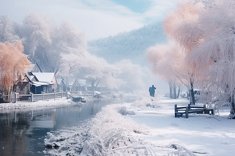 东北雪乡北方雪景素材