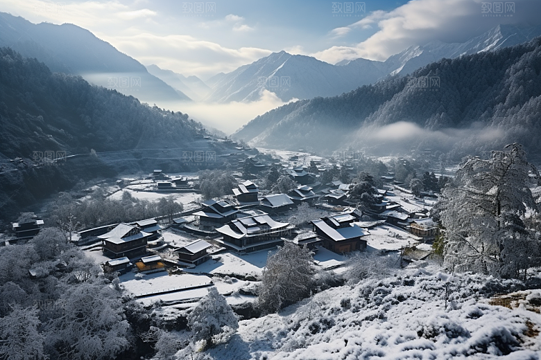 东北雪乡高清景区素材