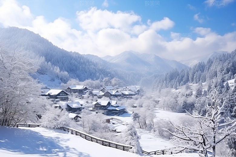 东北雪乡高清大雪素材