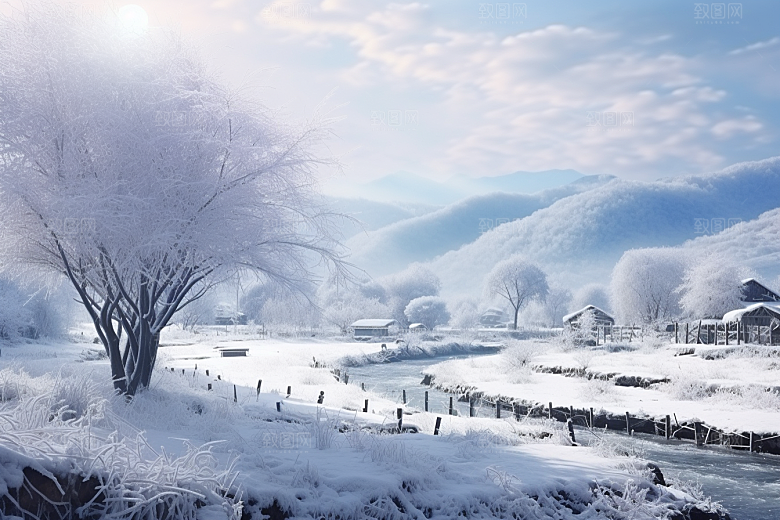 东北雪乡景区哈尔滨素材