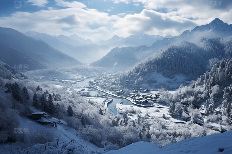 东北雪乡景区哈尔滨素材