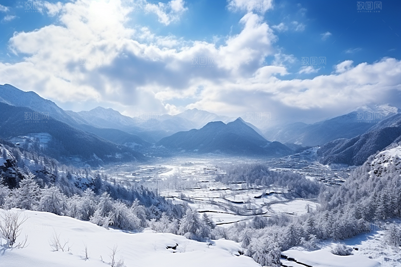 东北雪乡大雪哈尔滨素材