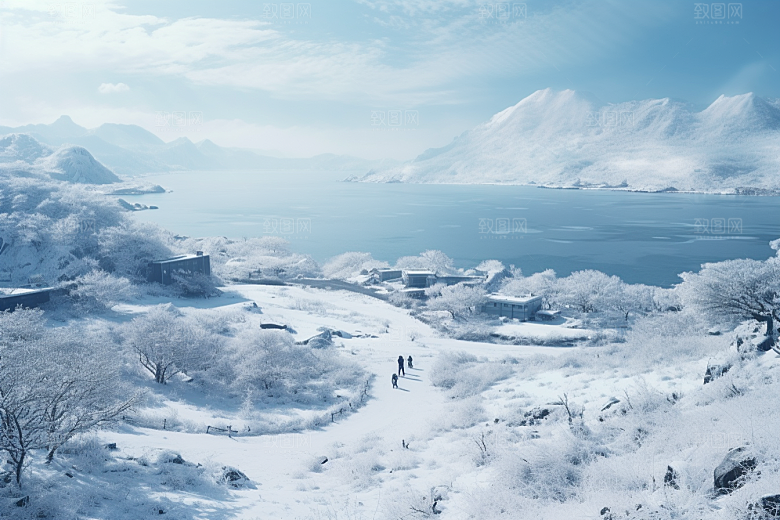 东北雪乡雪景北方素材