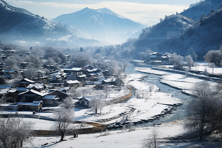 东北雪乡旅游景区素材