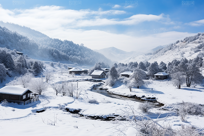 东北雪乡哈尔滨大雪素材