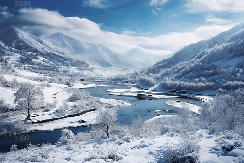 东北雪乡旅游北方素材
