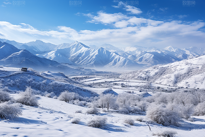 东北雪乡旅游雪景素材