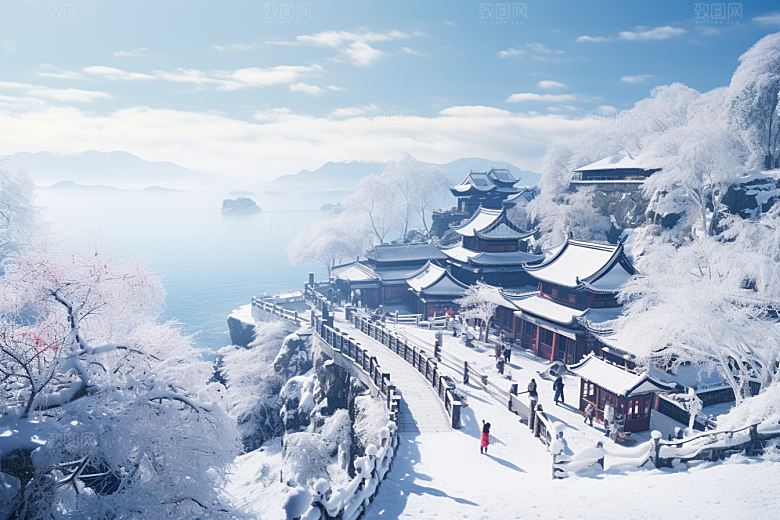 东北雪乡雪景风光素材