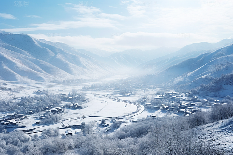 东北雪乡哈尔滨雪景素材