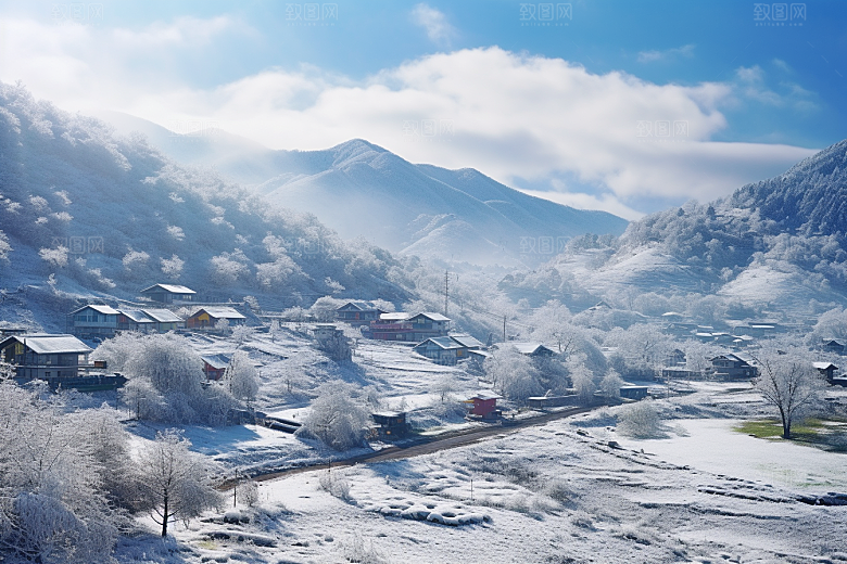 东北雪乡大雪旅游素材