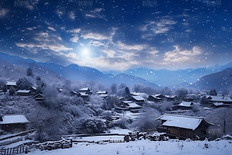 东北雪乡雪景哈尔滨素材