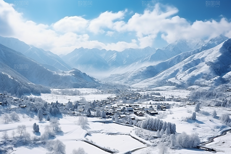 东北雪乡大雪哈尔滨素材