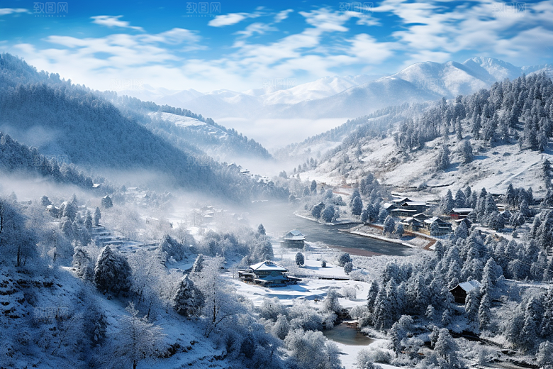 东北雪乡高清雪景素材
