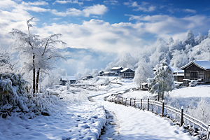 东北雪乡景区风光素材