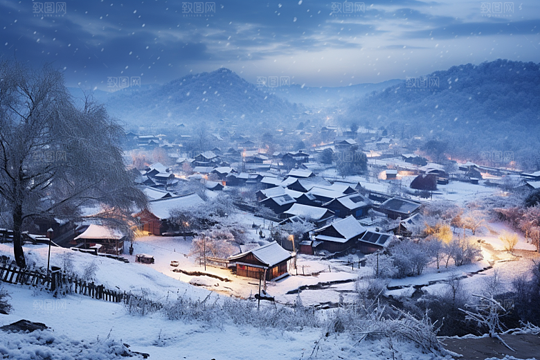 东北雪乡雪景高清素材