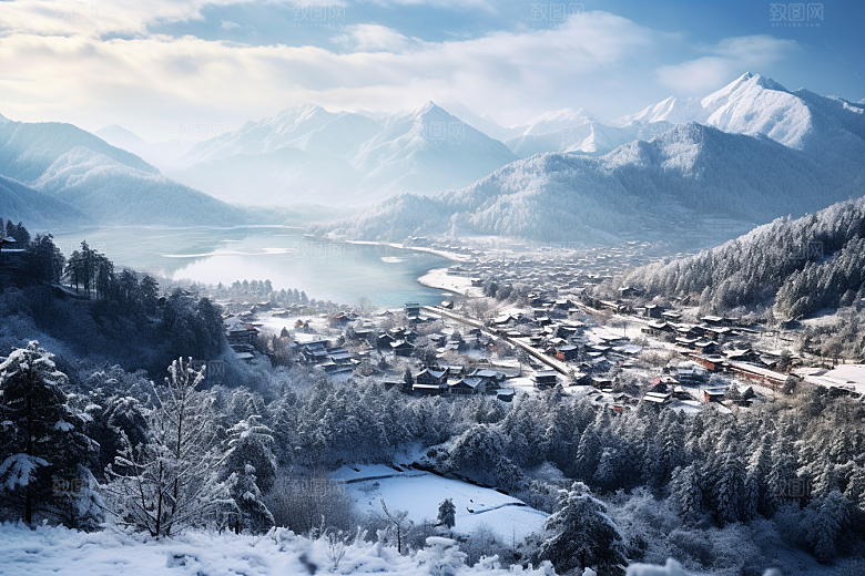 东北雪乡高清雪景素材