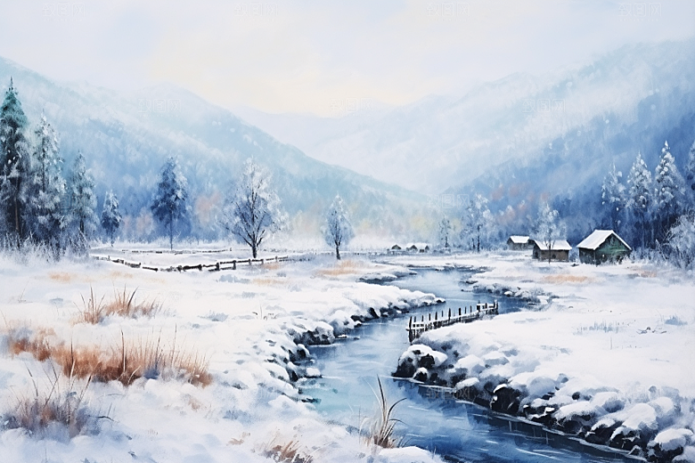东北雪乡北方雪景素材