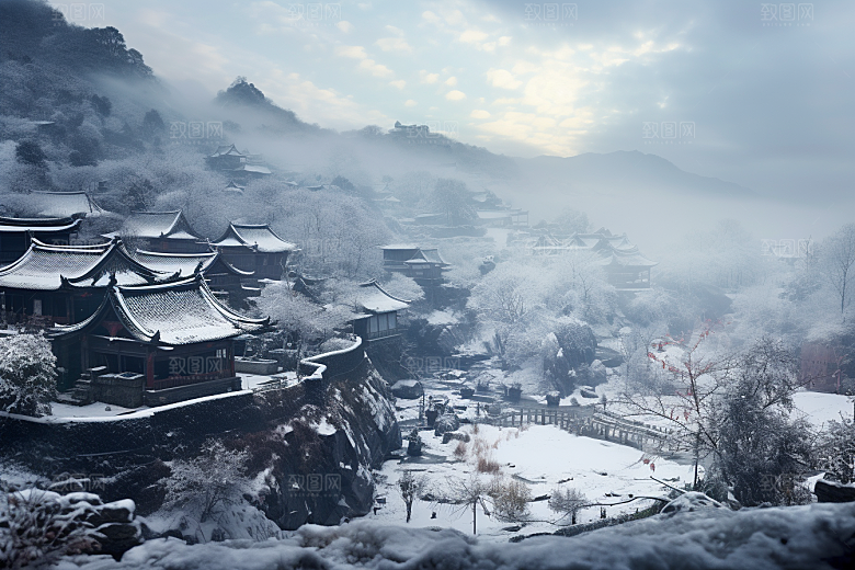 东北雪乡哈尔滨雪景素材