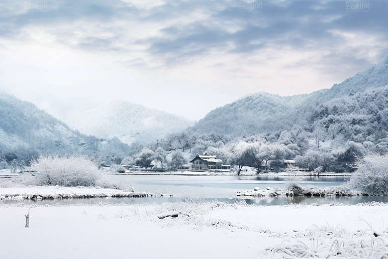 东北雪乡雪景北方素材