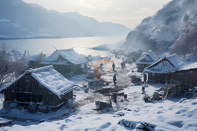 东北雪乡雪景高清素材