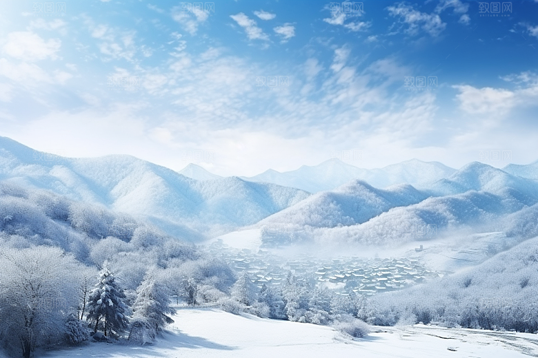 东北雪乡旅游北方素材