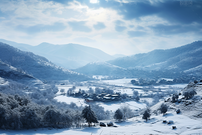 东北雪乡哈尔滨雪景素材
