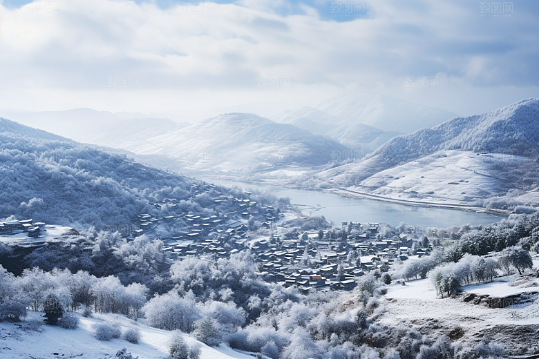 东北雪乡旅游雪景素材
