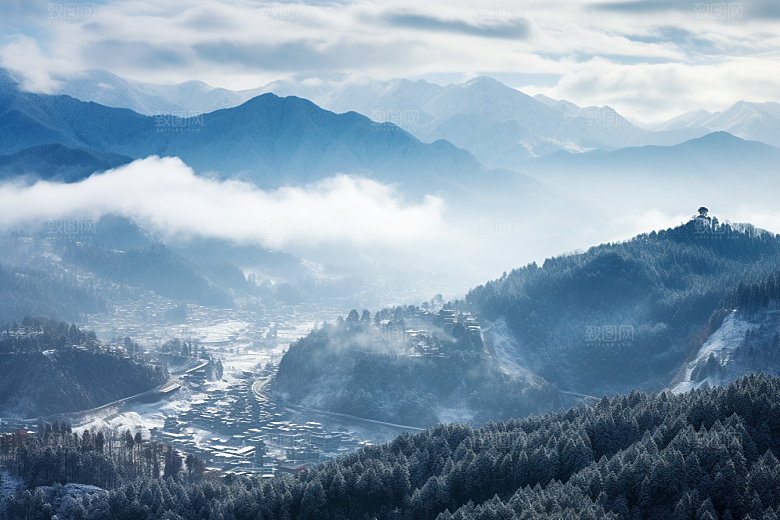 东北雪乡风光大雪素材