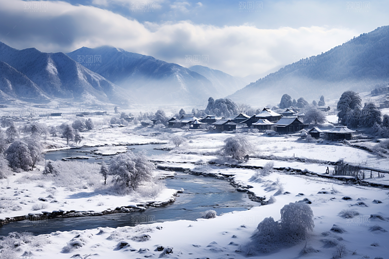 东北雪乡高清景区素材