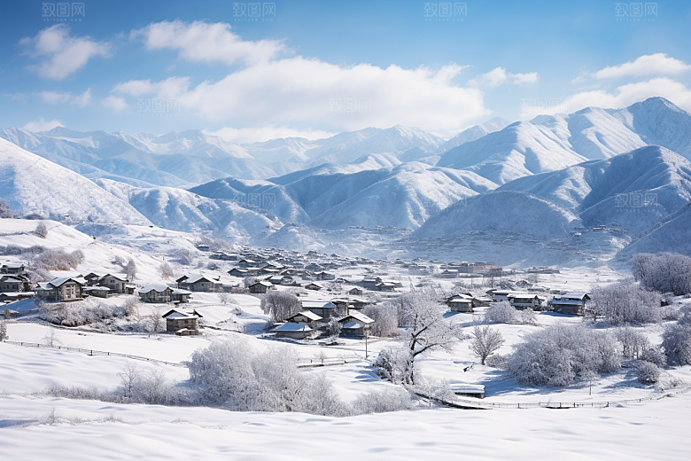 东北雪乡景区风光素材