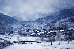 东北雪乡雪景哈尔滨素材